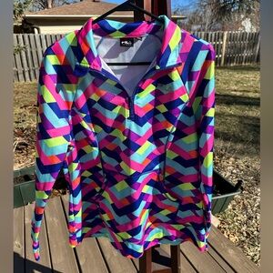 FILA Multicolor Chevron Quarter-Zip Pullover